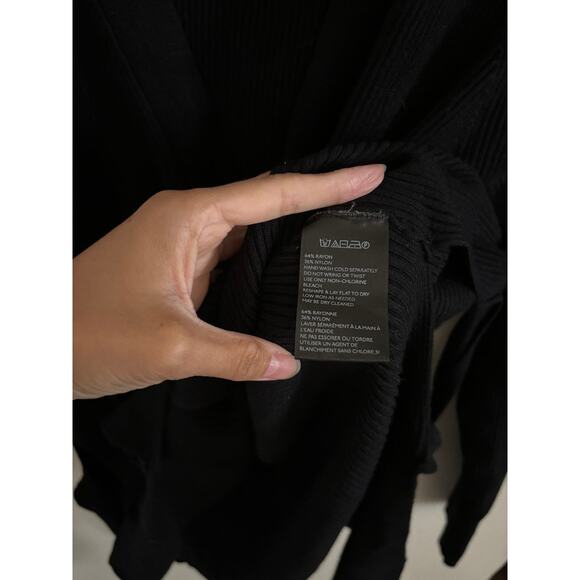 Anthropologie Sweater Women's Large Moth Cardigan Black Side Tie Button Up - Picture 9 of 9